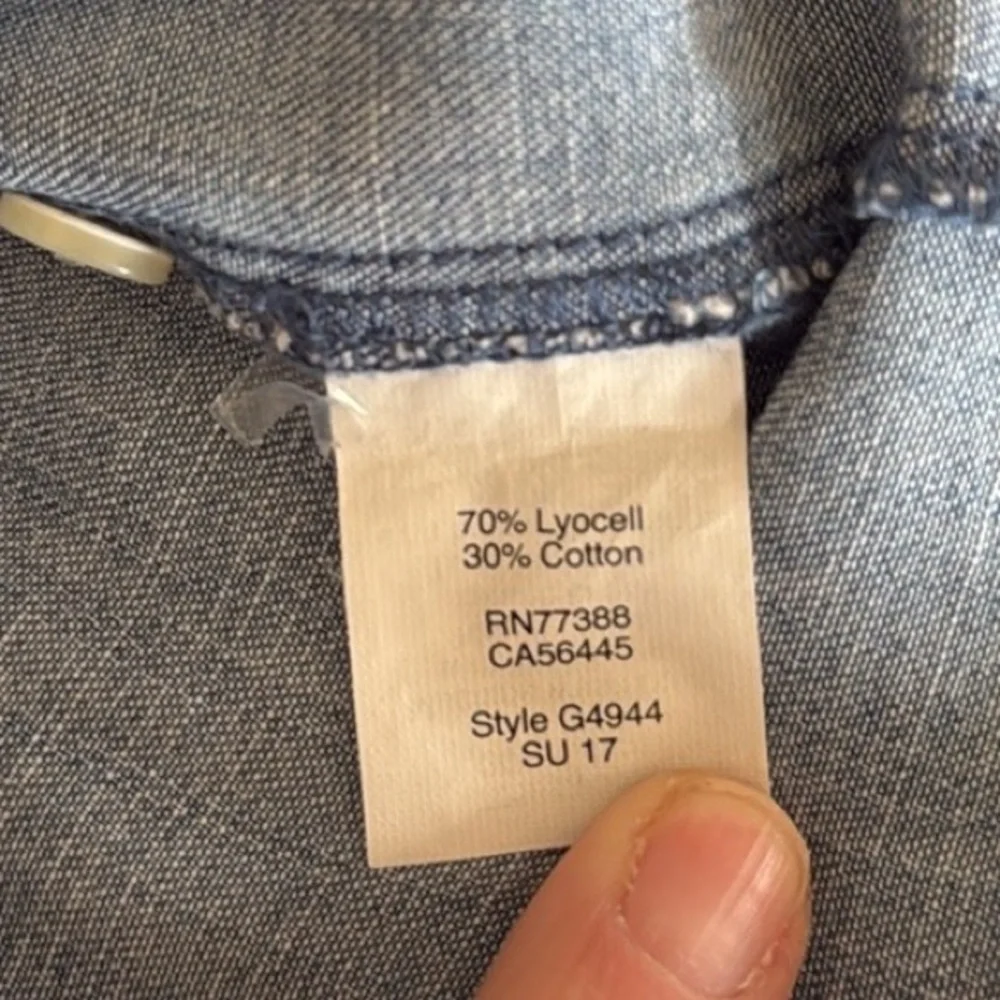 Classic JCrew Denim Sleeveless Shirt Dress - XS - Picture 8 of 8